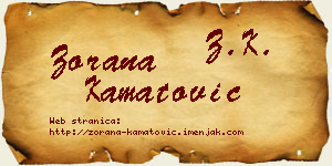 Zorana Kamatović vizit kartica